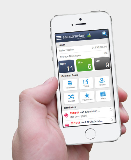 Salestracker mobile CRM, ideal for field sales
