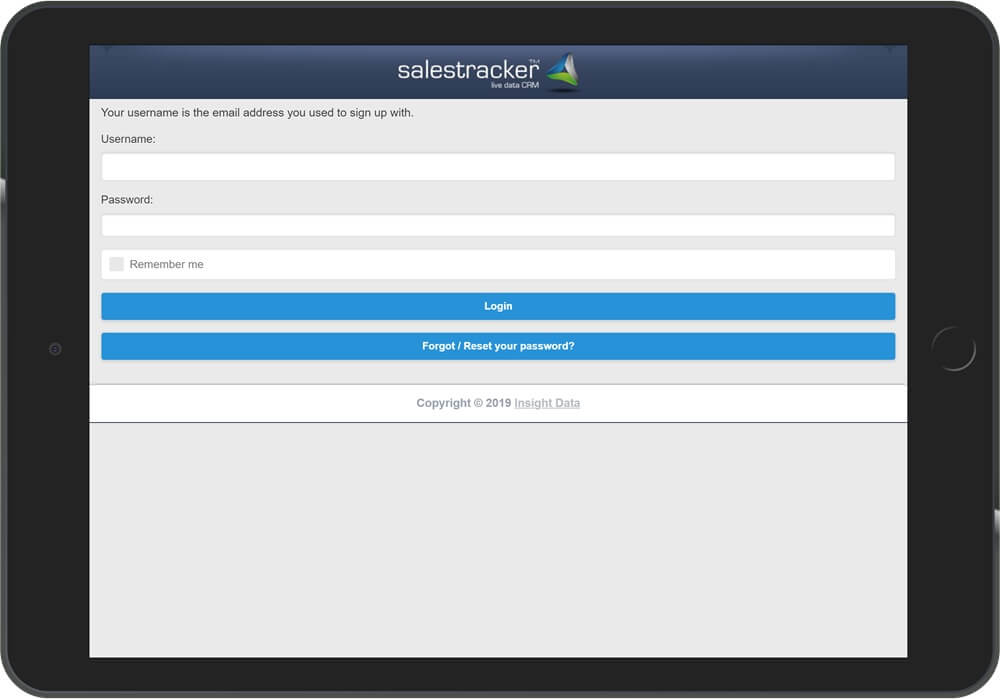 Logging In To Salestracker Mobile