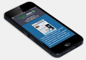 Email marketing software open on a mobile phone