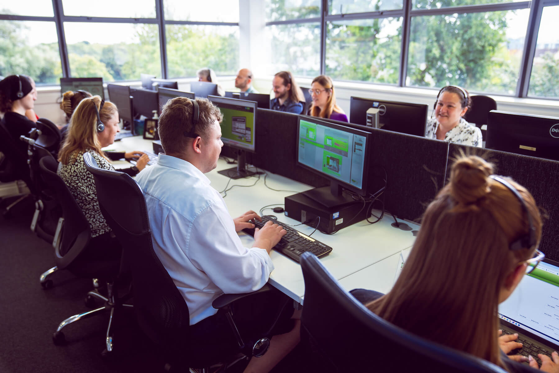 Insight Data team talking with clients