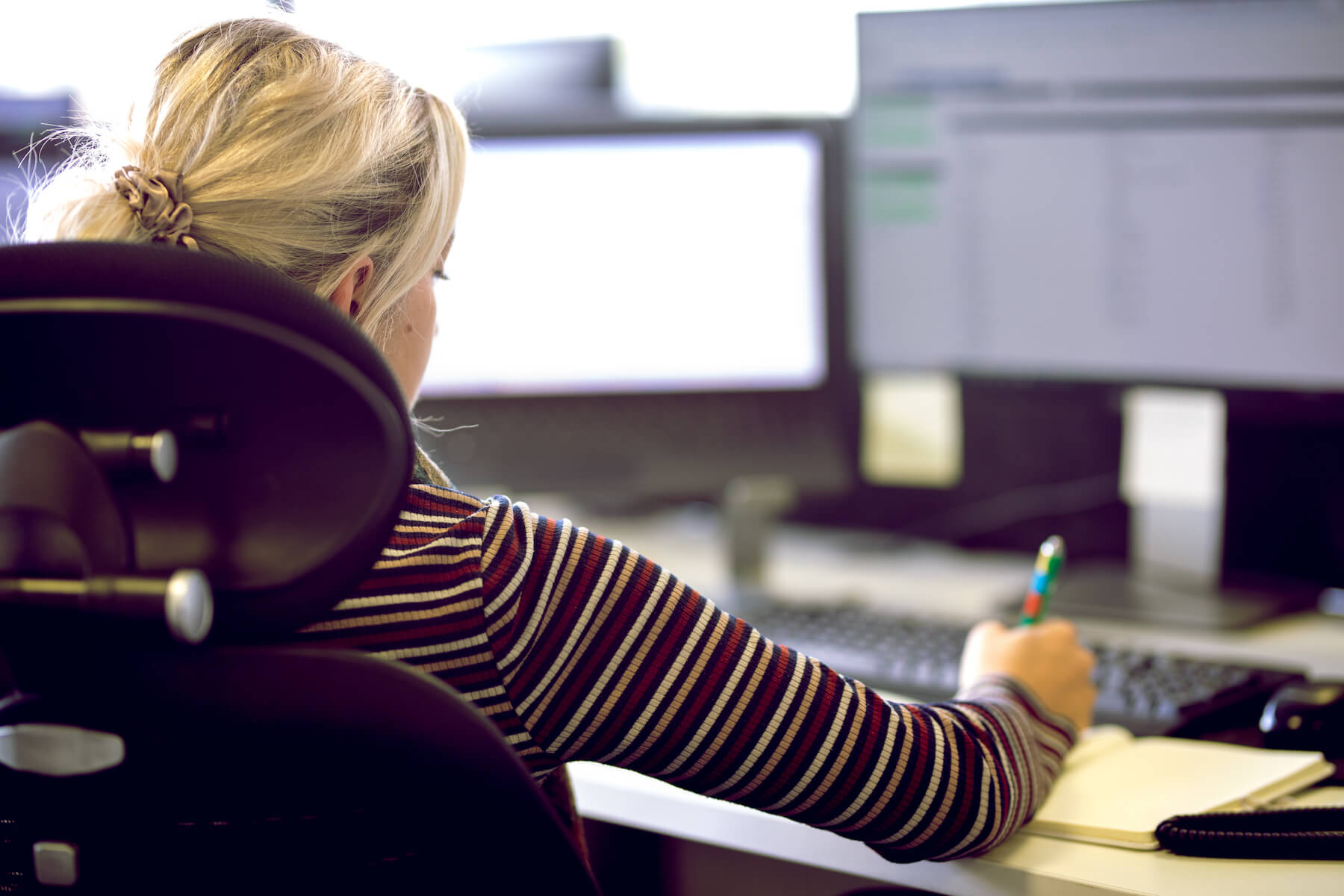 Insight Data employee working in the office