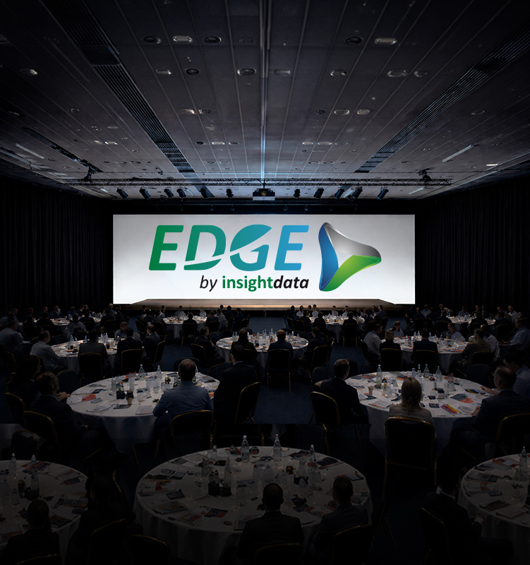 EDGE by Insight Data growth event featuring a keynote business speaker presenting data-driven growth strategies to attendees.