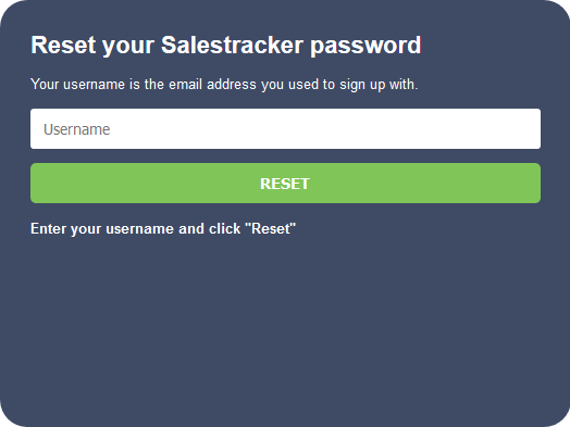 Salestracker - Forgot Password 2