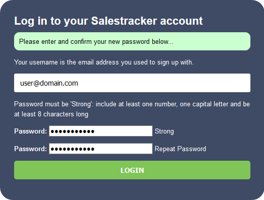 Salestracker - Forgot Password 4