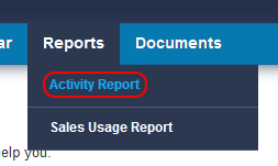 Salestracker - Dashboard Activity Report Button