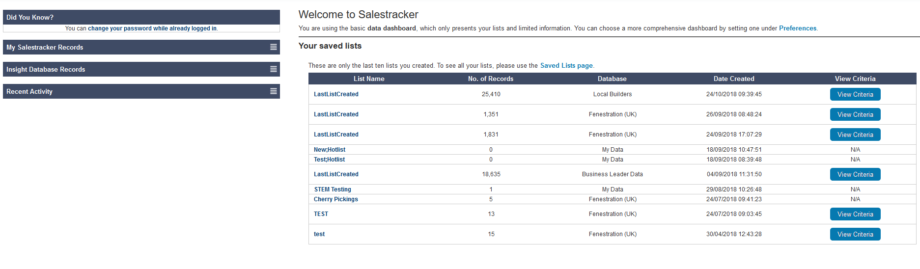 Salestracker - Data Dashboard