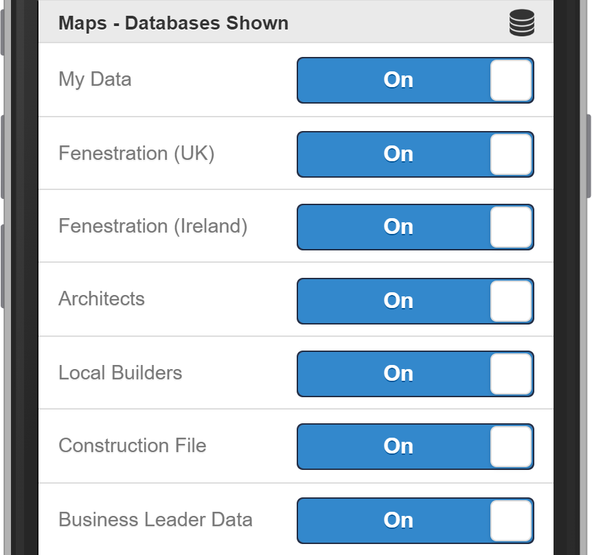 Salestracker Mobile Maps Databases Shown