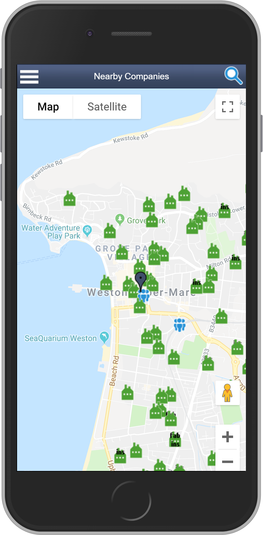 Salestracker Mobile Proximity Map
