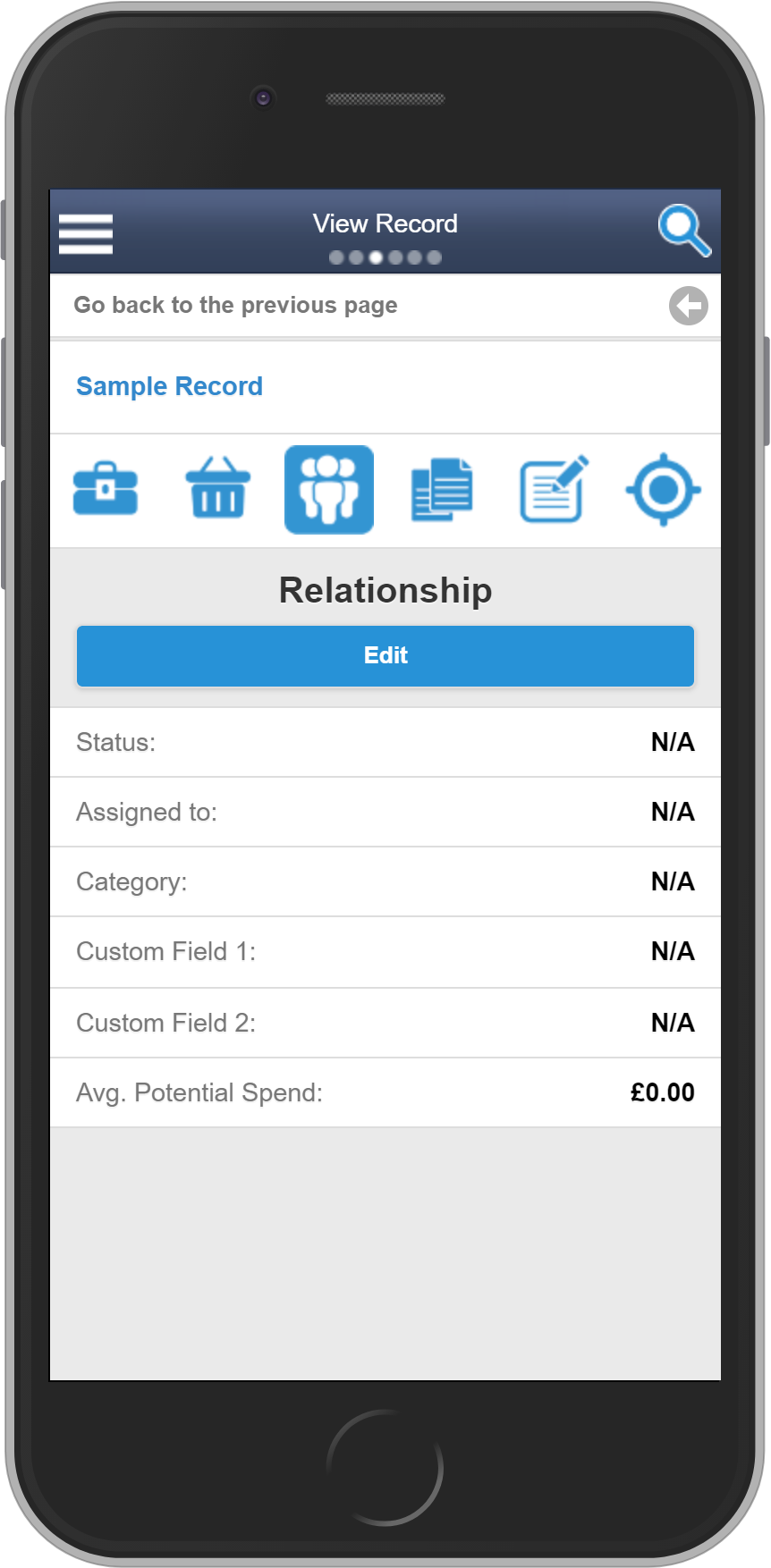 Salestracker Mobile Record View Relationship