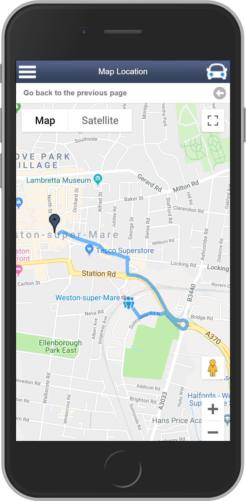 Salestracker Mobile Route Planner Map View