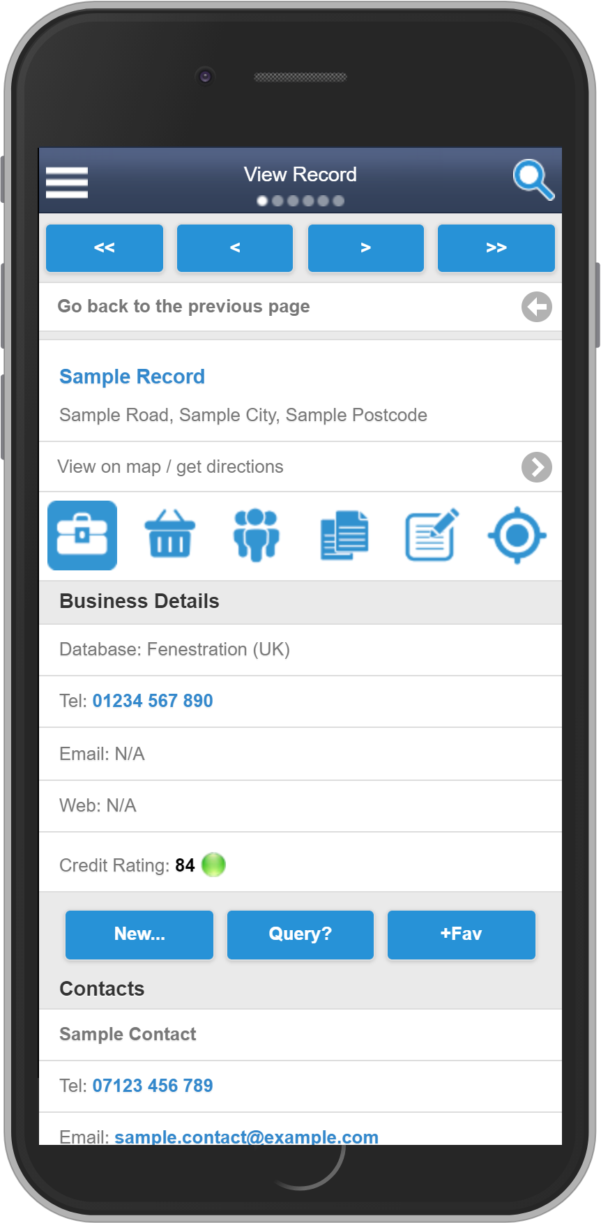 Salestracker Mobile Saved Lists Record View