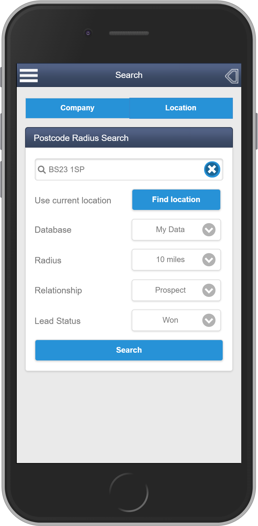 Salestracker Mobile Search Location Based Find Location