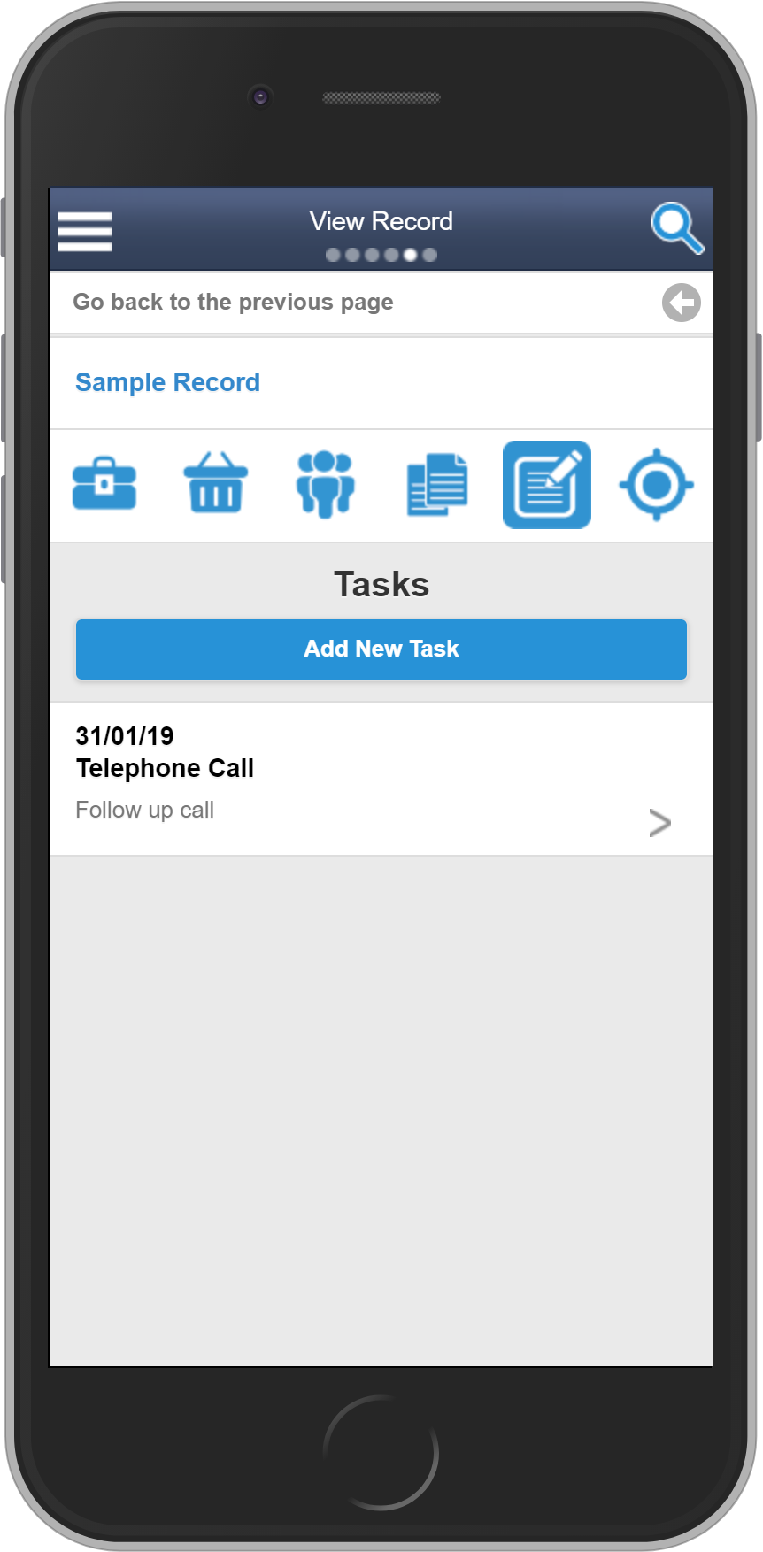 Salestracker Mobile Tasks List