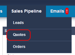 Salestracker - Dashboard Quotes Button